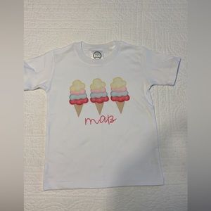 Ice cream short sleeve monogrammed t-shirt size 4t MAB